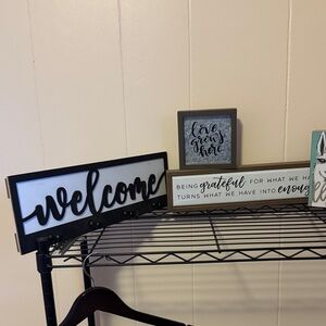 Decorative Welcome Sign and Inspirational Plaques